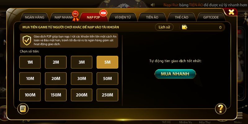 Hệ thống giao dịch nạp rút xử lý nhanh gọn 